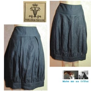 Virginia Taylor New 100% Linen Runway Style Skirt
